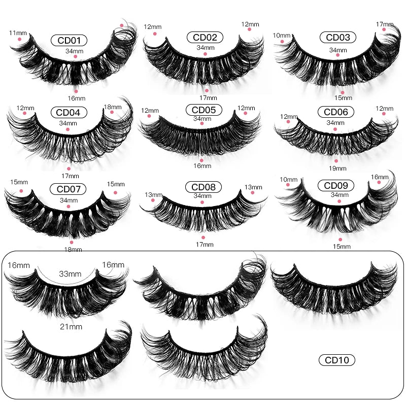 2/10Pairs 3D Mink Lashes russian strip lash Dramatic False Eyelashes Faux Cils Makeup Wholesale Fake Eyelash Extension maquiagem