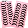 Invisible Band Lashes 10 Pairs 3D Faux Mink Lashes Natural Long Transparent Terrier Lashes Clear Band Soft Eyelashes Extension