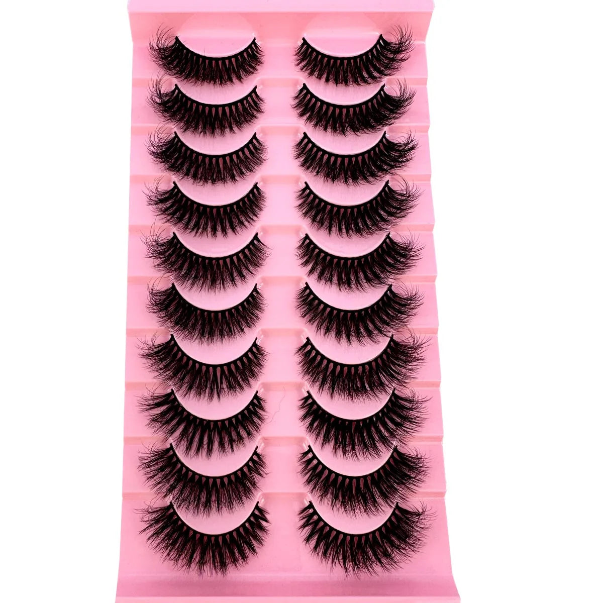 10Pairs 8D Mink Lashes Natural Mink False Eyelashes Dramatic Volume Fake Eyelash Extension Faux Cils Wholesale Makeup Tool