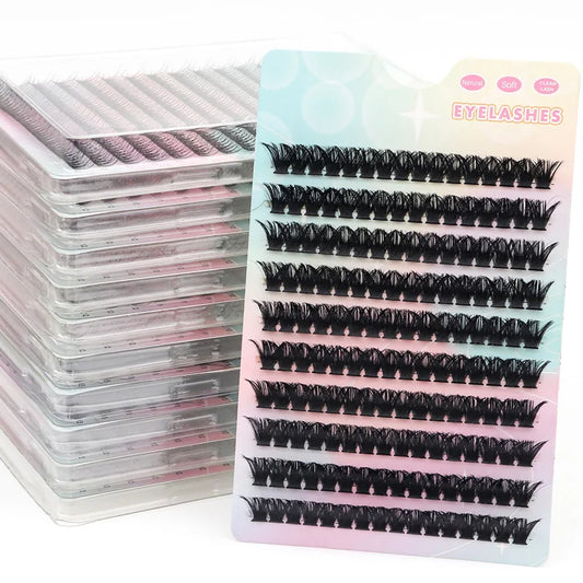 60/200/280 Bundles Eyelash Extension Natural Russian Volume Faux Cils Eyelashes Individual 10-100D Cluster False Lashes Makeups