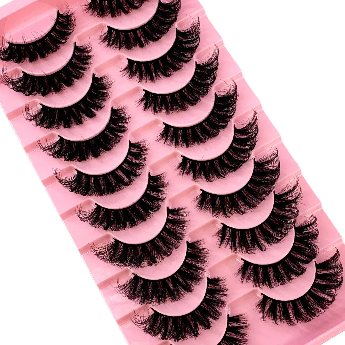 10Pairs 8D Mink Lashes Natural Mink False Eyelashes Dramatic Volume Fake Eyelash Extension Faux Cils Wholesale Makeup Tool