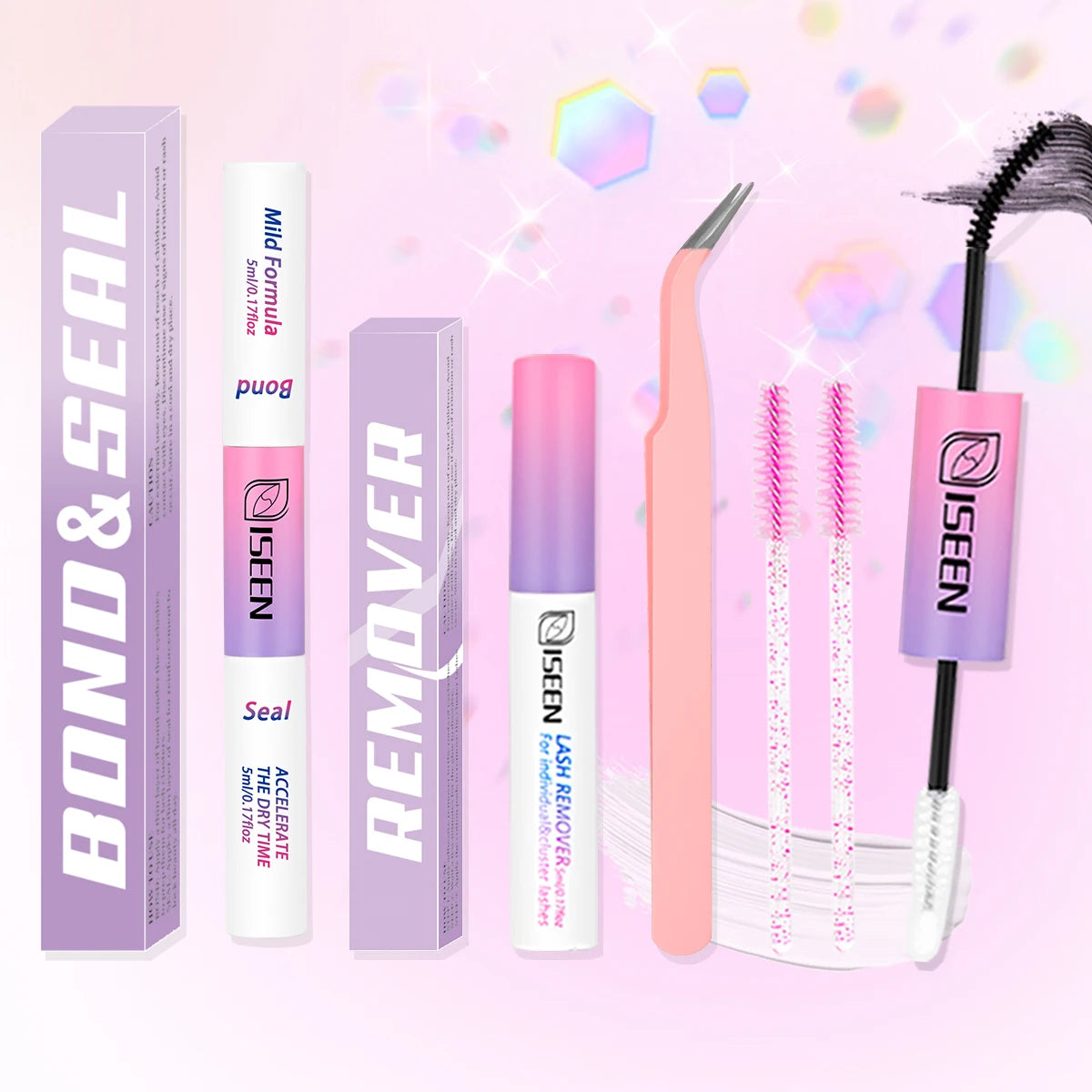 Lash Cluster Glue Lash Bond and Seal Waterproof Bond & Seal Eyelash Glue 10ml for Clusters Eyelash Adhesive Black Long-Lasting
