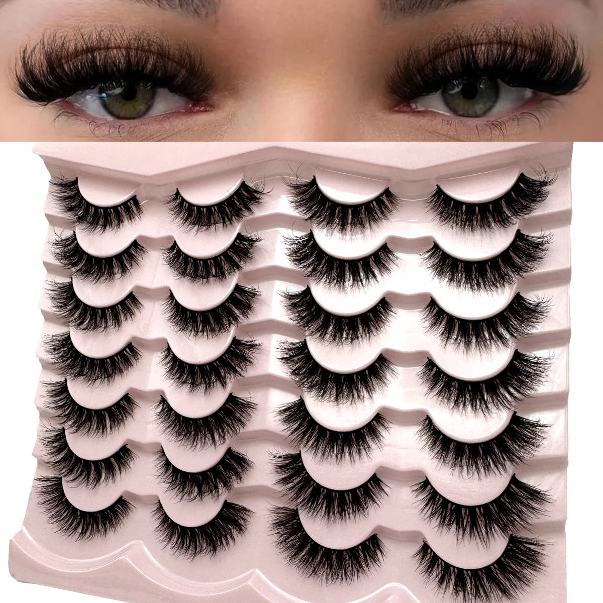 14 Pairs cat eye Natural 3d Mink Lashes Soft False Eyelashes Cross Messy Dense Eye Lashes Extension Makeup Faux Cils Maquillaje