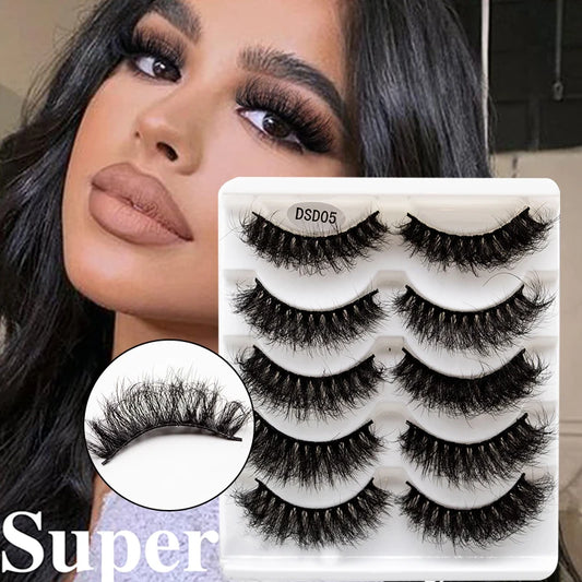 New 5/10Pairs 3D Mink Lashes Natural Mink False Eyelashes Dramatic Volume Fake Eyelash Extension Faux Cils Wholesale Makeup Tool