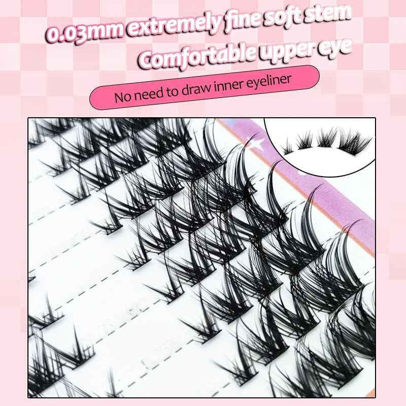 Fox False Eyelashes 1 box 80 Bundles Mink Eyelashes Extension Natural Volume Faux Eyelashes 3D Russian 8-13mm Mix Lashes Makeup