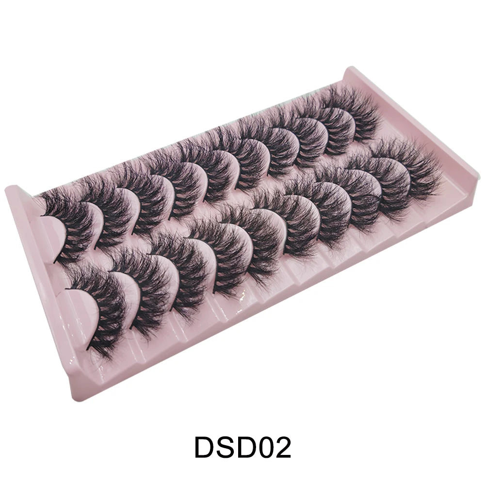 New 5/10Pairs 3D Mink Lashes Natural Mink False Eyelashes Dramatic Volume Fake Eyelash Extension Faux Cils Wholesale Makeup Tool