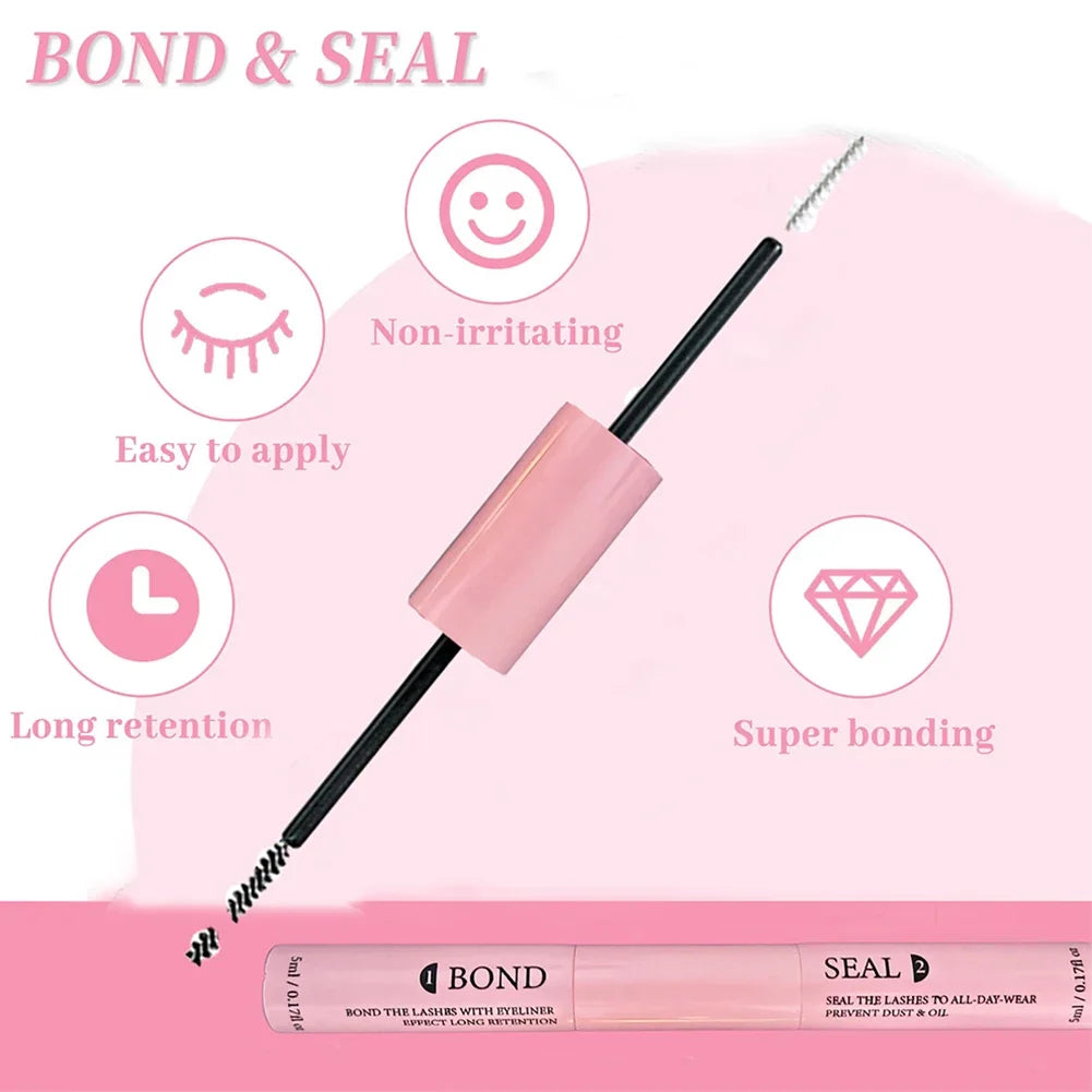 10 Rows Individual Lashes Kit Natural Long DIY Cluster Eyelashes with Lash Bond and Seal Extension Kit Makeup Tools Faux Cils