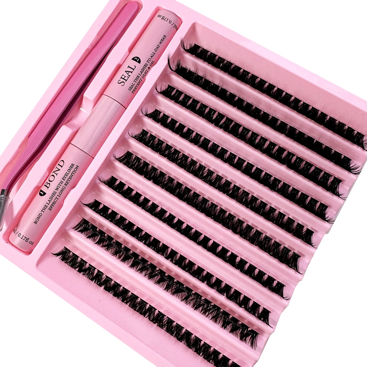 DIY Lashes Extension Kit Lash Bond and Seal Remover Eyelashes 200 PCS Clusters Makeup Tools for Gluing Lashes Gluing Glue