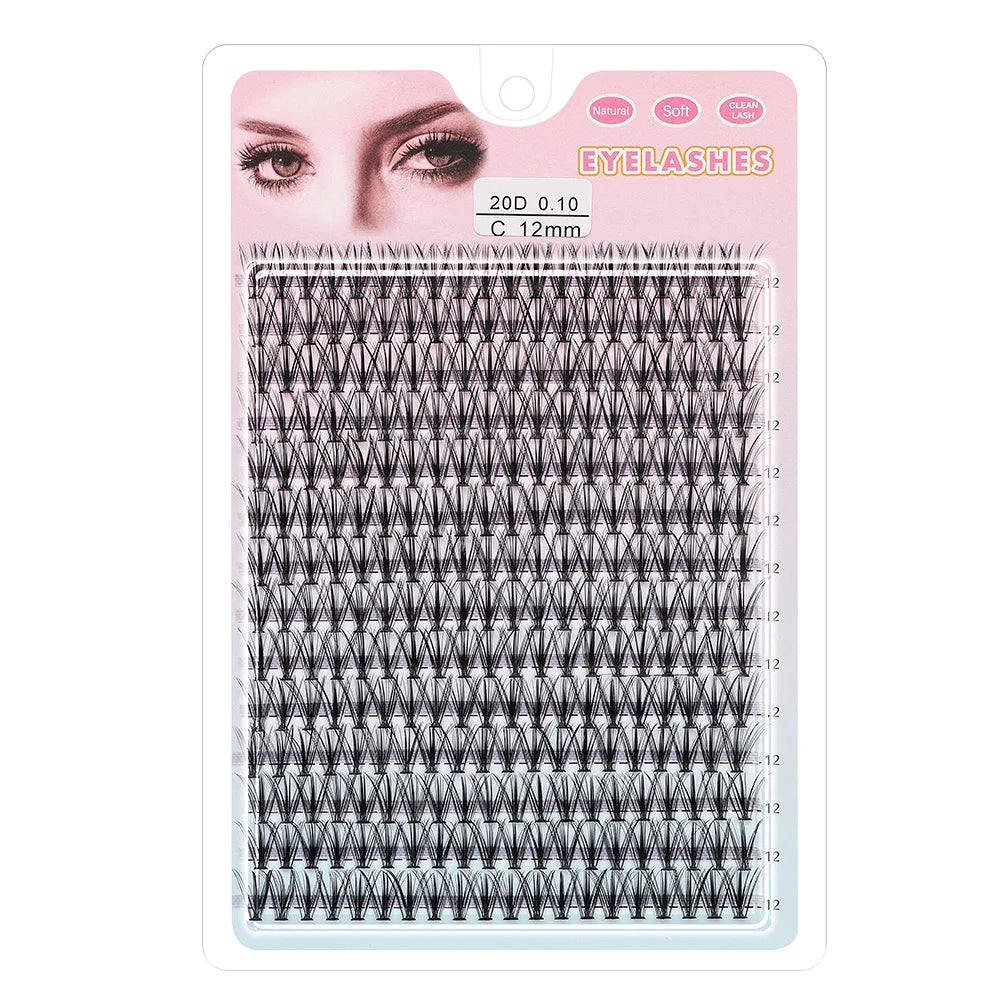 60/200/280 Bundles Eyelash Extension Natural Russian Volume Faux Cils Eyelashes Individual 10-100D Cluster False Lashes Makeups