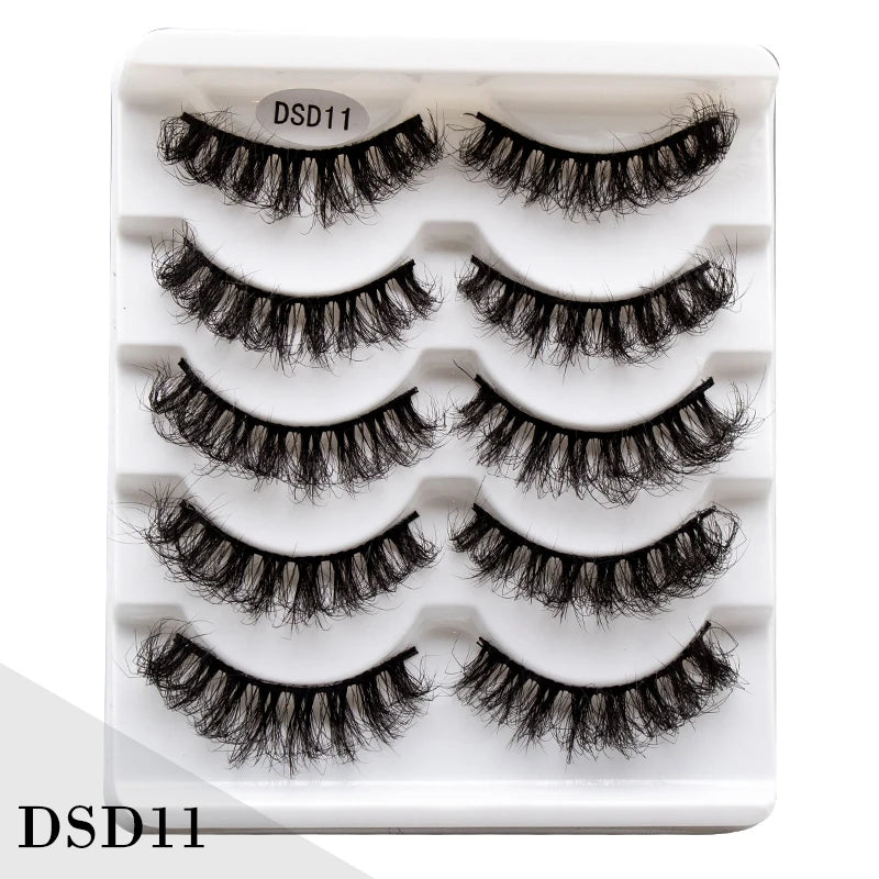 New 5/10Pairs 3D Mink Lashes Natural Mink False Eyelashes Dramatic Volume Fake Eyelash Extension Faux Cils Wholesale Makeup Tool
