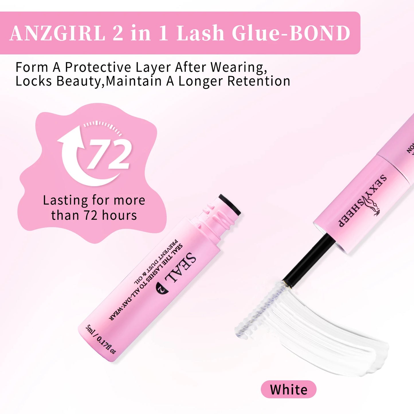 Lash Bond and Seal 10ml Individual Lashes Glue Super Strong Hold and Lash Glue Remover 5ml Eyelash Curler Tweezers Kit