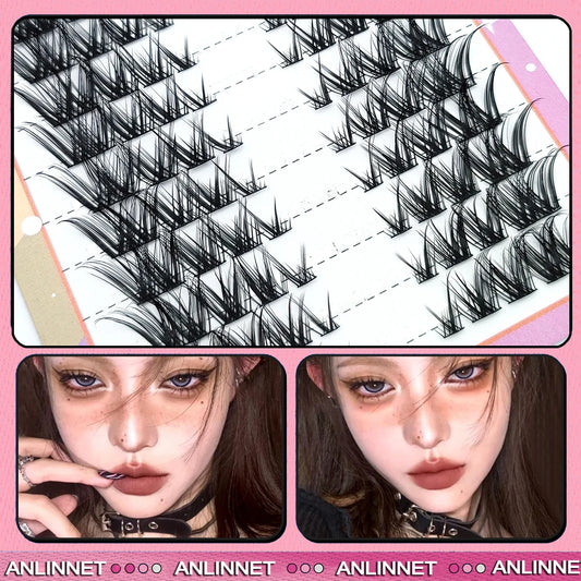 Fox False Eyelashes 1 box 80 Bundles Mink Eyelashes Extension Natural Volume Faux Eyelashes 3D Russian 8-13mm Mix Lashes Makeup