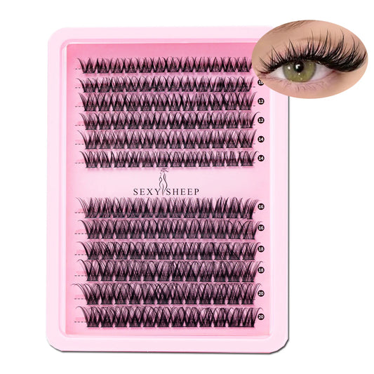 Eyelash Clusters Wispy Eyelash Extensions Natural Volume Lash Extensions DIY Individual Lashes Clusters with Soft Thin Band