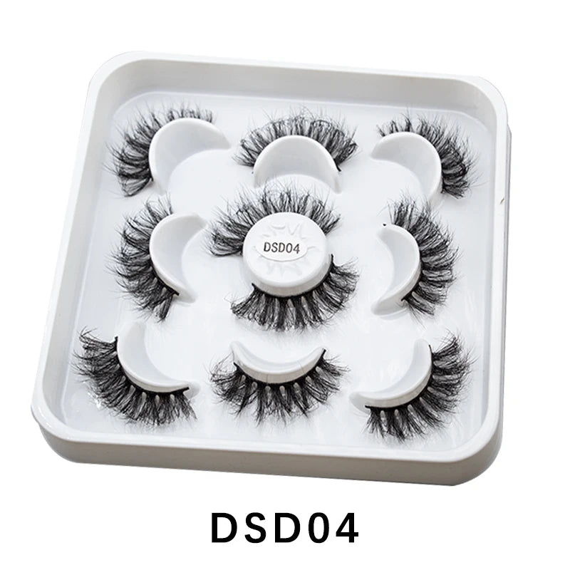 New 5/10Pairs 3D Mink Lashes Natural Mink False Eyelashes Dramatic Volume Fake Eyelash Extension Faux Cils Wholesale Makeup Tool