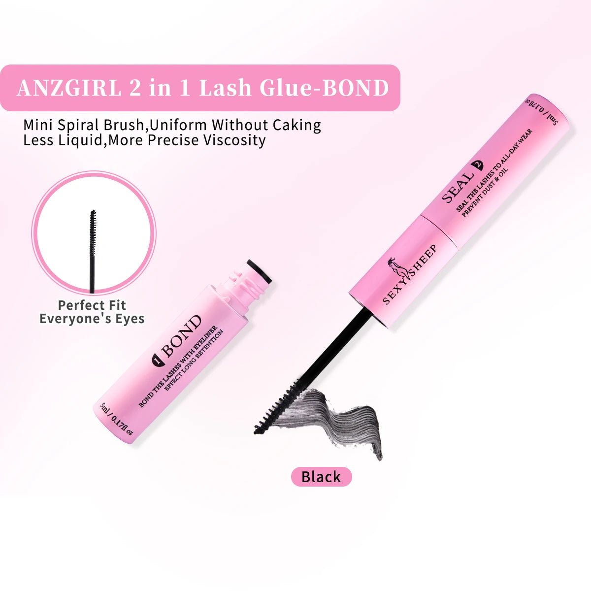Lash Bond and Seal 10ml Individual Lashes Glue Super Strong Hold and Lash Glue Remover 5ml Eyelash Curler Tweezers Kit