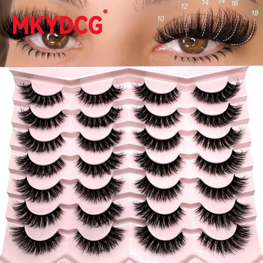 14 Pairs cat eye Natural 3d Mink Lashes Soft False Eyelashes Cross Messy Dense Eye Lashes Extension Makeup Faux Cils Maquillaje