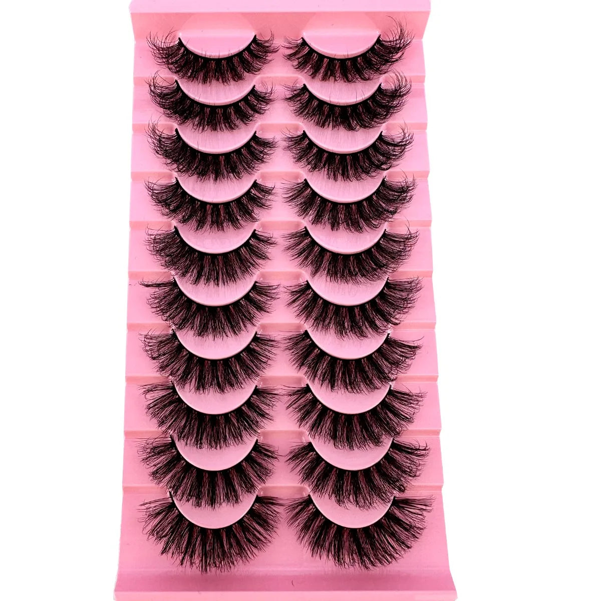 10Pairs 8D Mink Lashes Natural Mink False Eyelashes Dramatic Volume Fake Eyelash Extension Faux Cils Wholesale Makeup Tool