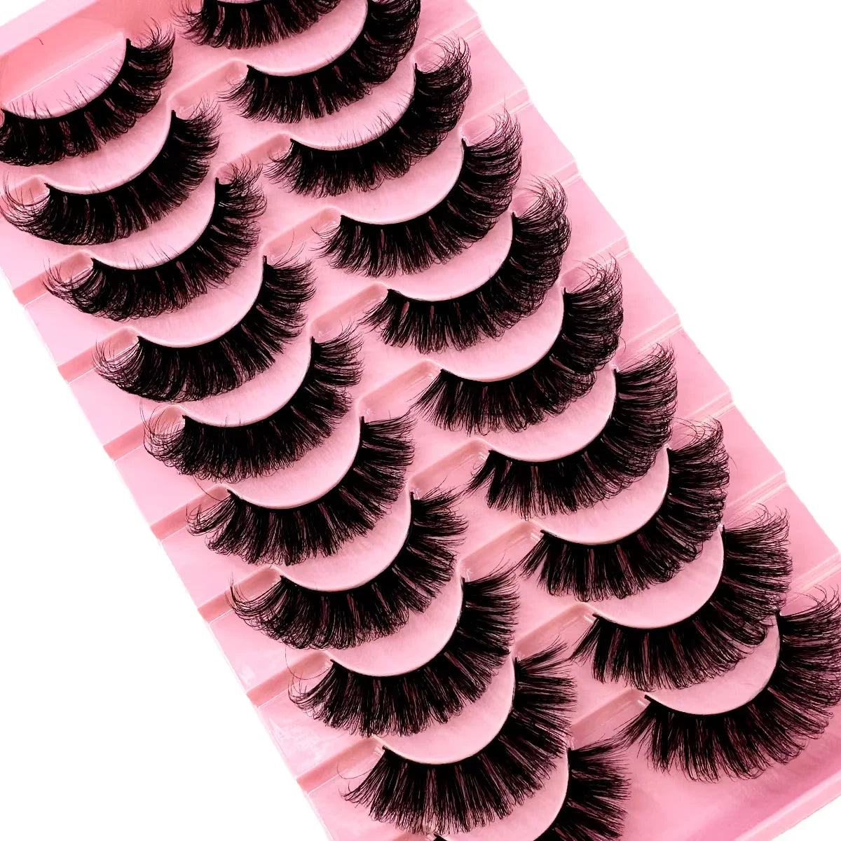 10Pairs 8D Mink Lashes Natural Mink False Eyelashes Dramatic Volume Fake Eyelash Extension Faux Cils Wholesale Makeup Tool