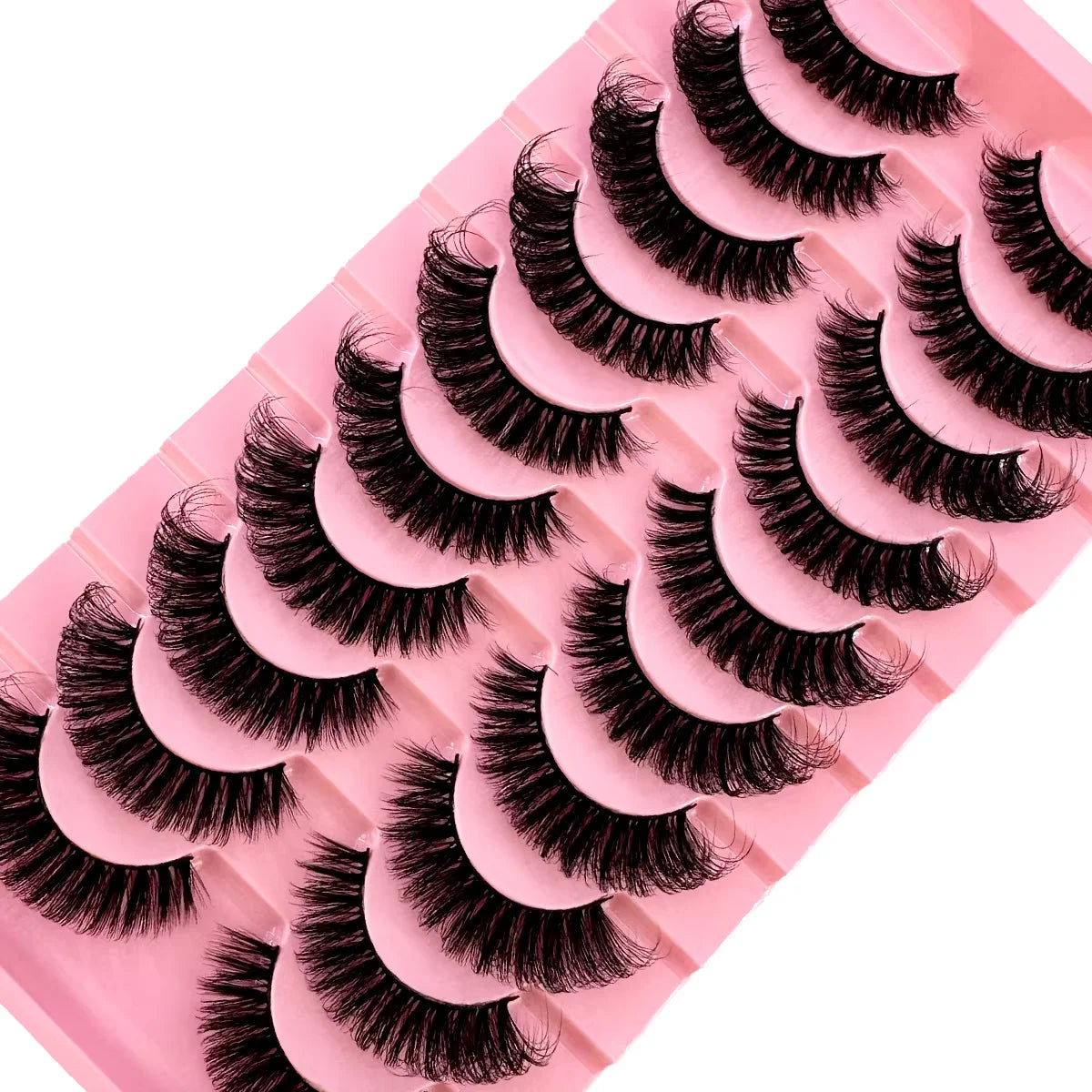 10Pairs 8D Mink Lashes Natural Mink False Eyelashes Dramatic Volume Fake Eyelash Extension Faux Cils Wholesale Makeup Tool