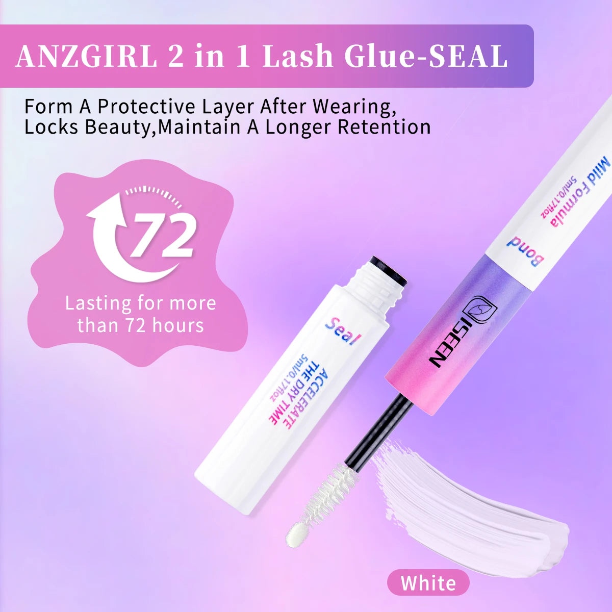 Lash Cluster Glue Lash Bond and Seal Waterproof Bond & Seal Eyelash Glue 10ml for Clusters Eyelash Adhesive Black Long-Lasting