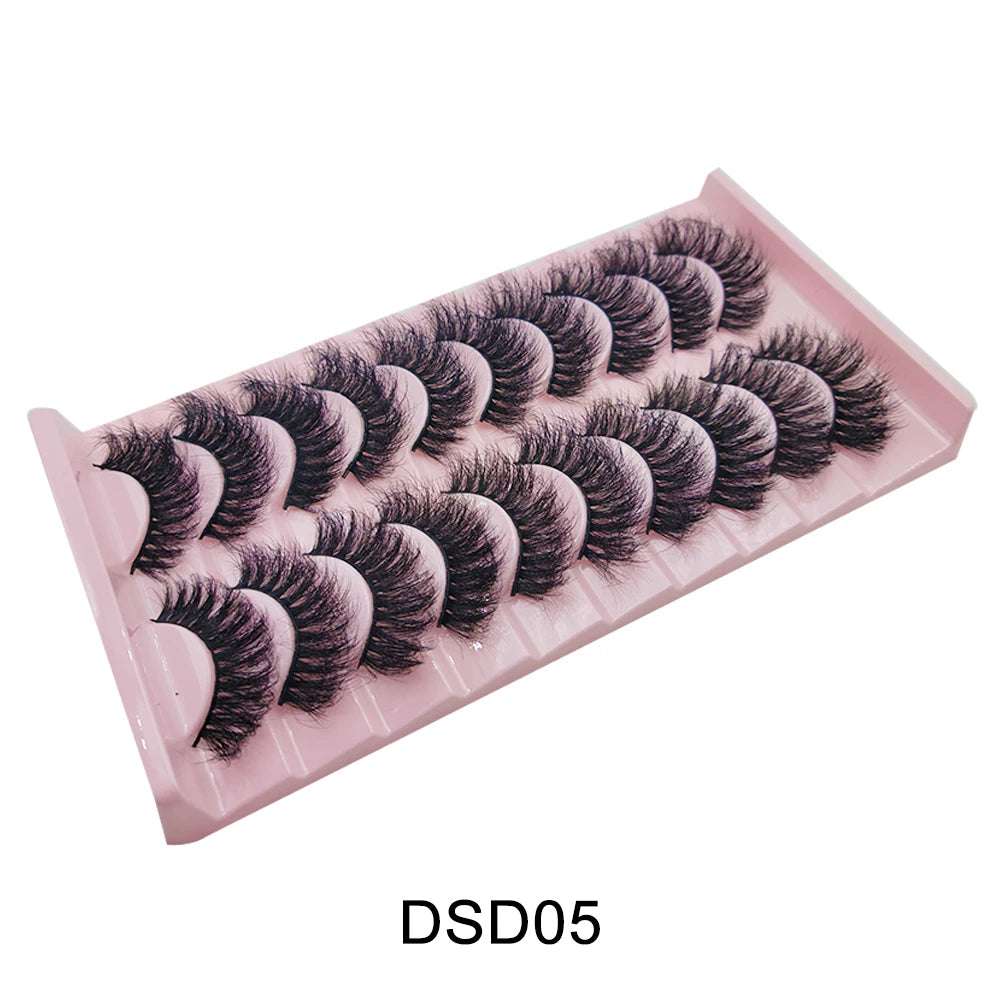 New 5/10Pairs 3D Mink Lashes Natural Mink False Eyelashes Dramatic Volume Fake Eyelash Extension Faux Cils Wholesale Makeup Tool