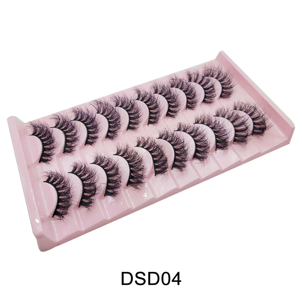 New 5/10Pairs 3D Mink Lashes Natural Mink False Eyelashes Dramatic Volume Fake Eyelash Extension Faux Cils Wholesale Makeup Tool