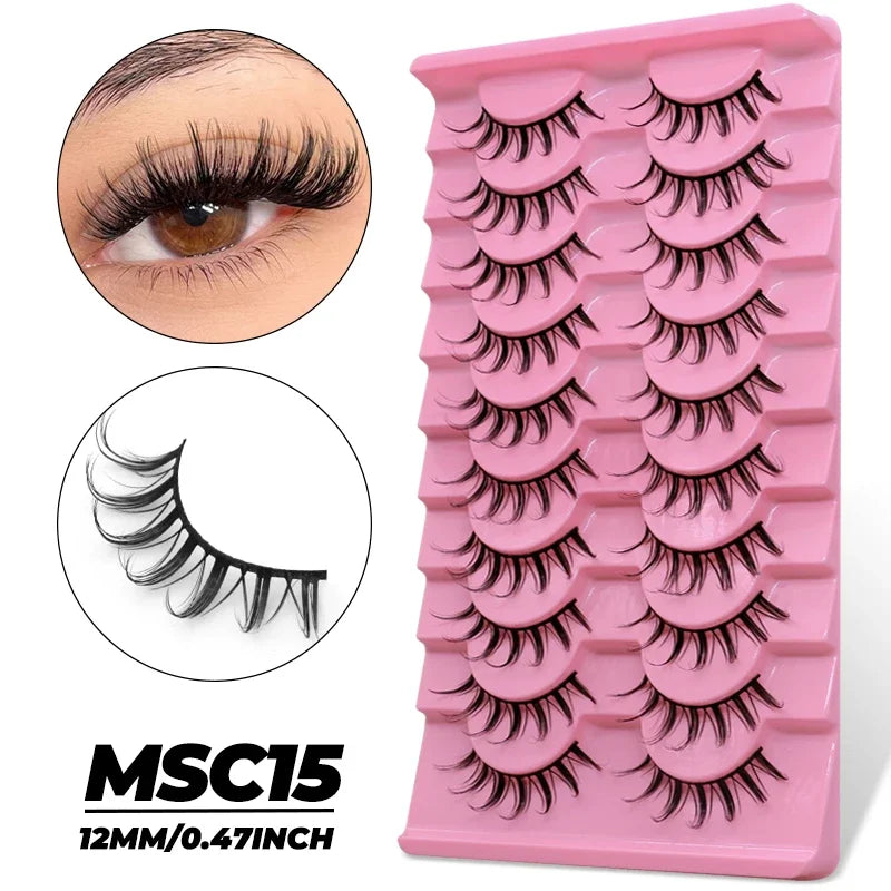 Veltrinay Manga Lashes Fake Lashes 3d Faux Mink Eyelashes Cat Eye Eyelashes Natural Soft False Eyelashes Extension Makeup