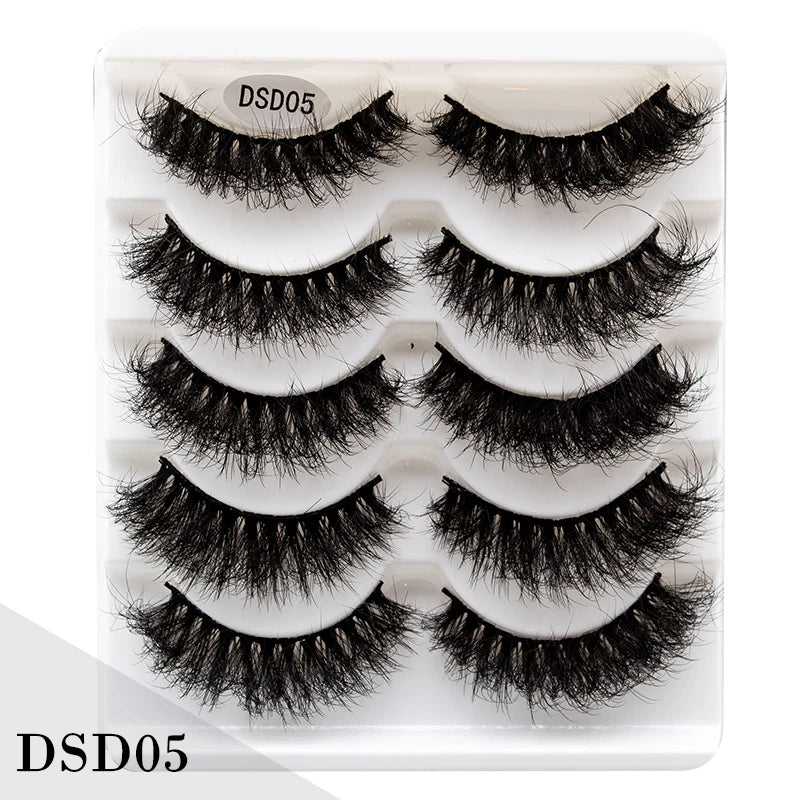 New 5/10Pairs 3D Mink Lashes Natural Mink False Eyelashes Dramatic Volume Fake Eyelash Extension Faux Cils Wholesale Makeup Tool