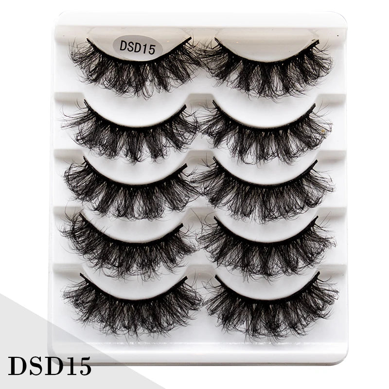 New 5/10Pairs 3D Mink Lashes Natural Mink False Eyelashes Dramatic Volume Fake Eyelash Extension Faux Cils Wholesale Makeup Tool