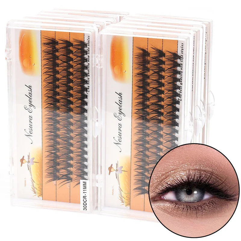 60/200/280 Bundles Eyelash Extension Natural Russian Volume Faux Cils Eyelashes Individual 10-100D Cluster False Lashes Makeups