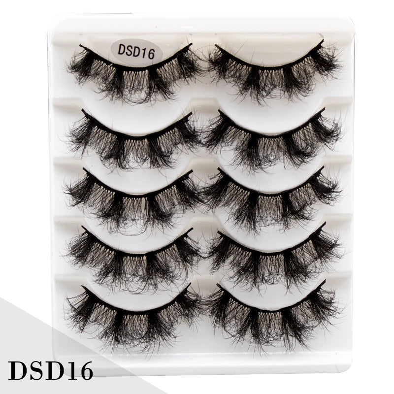 New 5/10Pairs 3D Mink Lashes Natural Mink False Eyelashes Dramatic Volume Fake Eyelash Extension Faux Cils Wholesale Makeup Tool