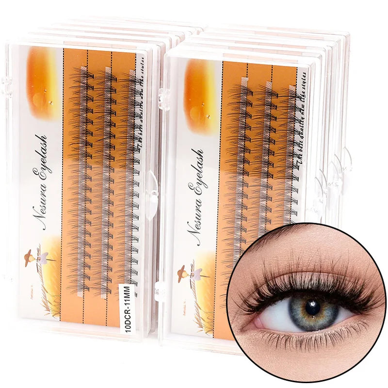 60/200/280 Bundles Eyelash Extension Natural Russian Volume Faux Cils Eyelashes Individual 10-100D Cluster False Lashes Makeups