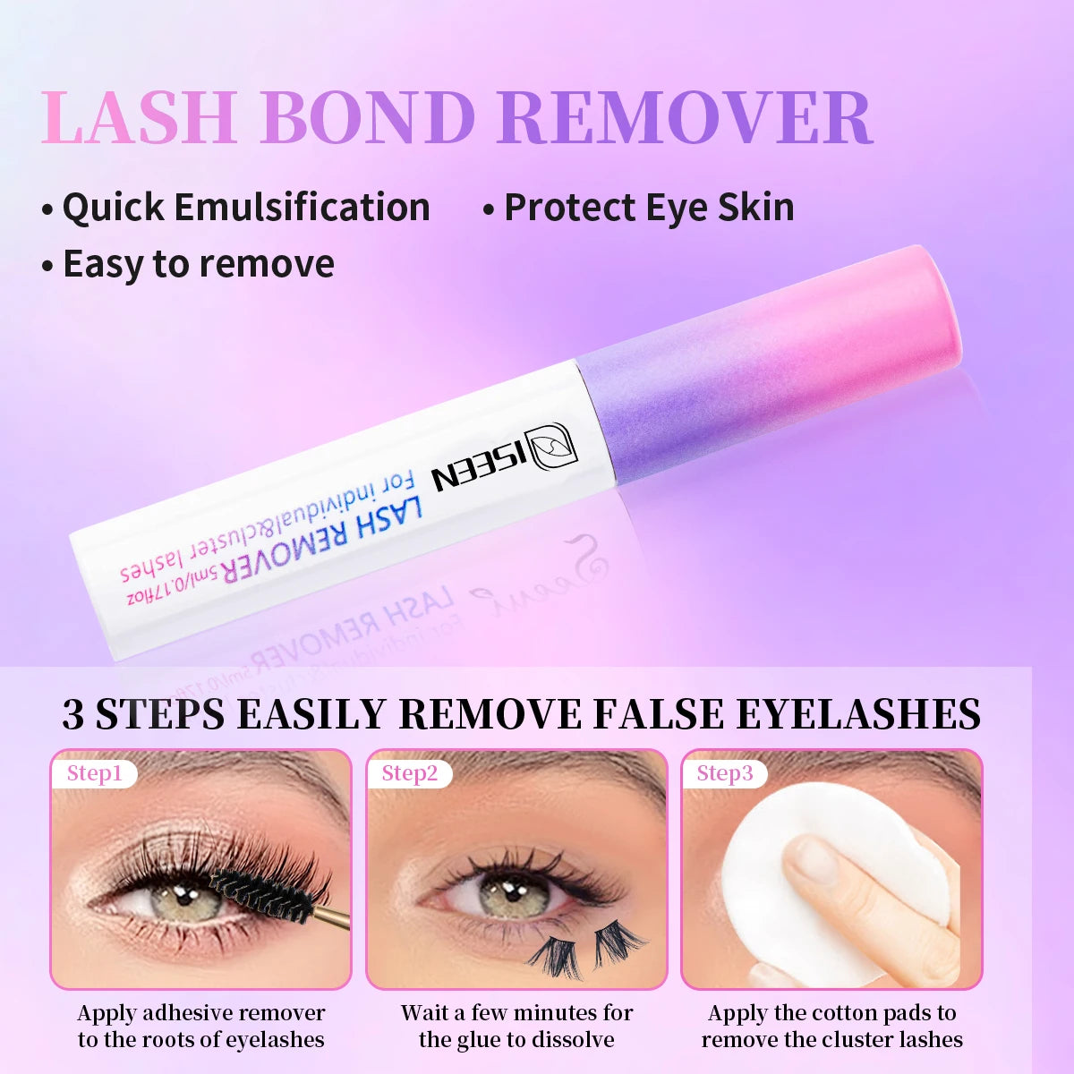 Lash Cluster Glue Lash Bond and Seal Waterproof Bond & Seal Eyelash Glue 10ml for Clusters Eyelash Adhesive Black Long-Lasting