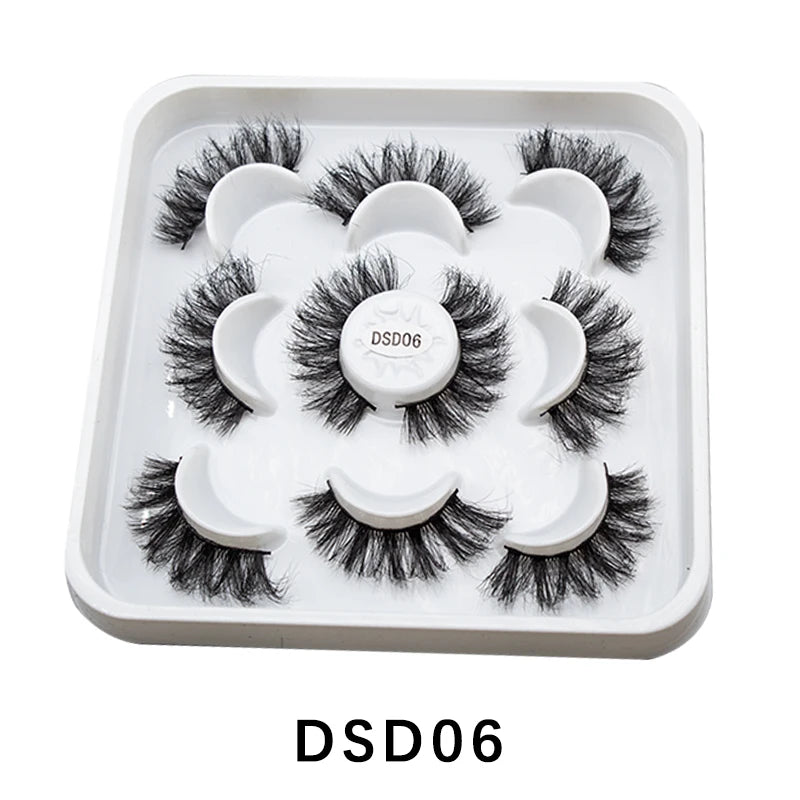 New 5/10Pairs 3D Mink Lashes Natural Mink False Eyelashes Dramatic Volume Fake Eyelash Extension Faux Cils Wholesale Makeup Tool