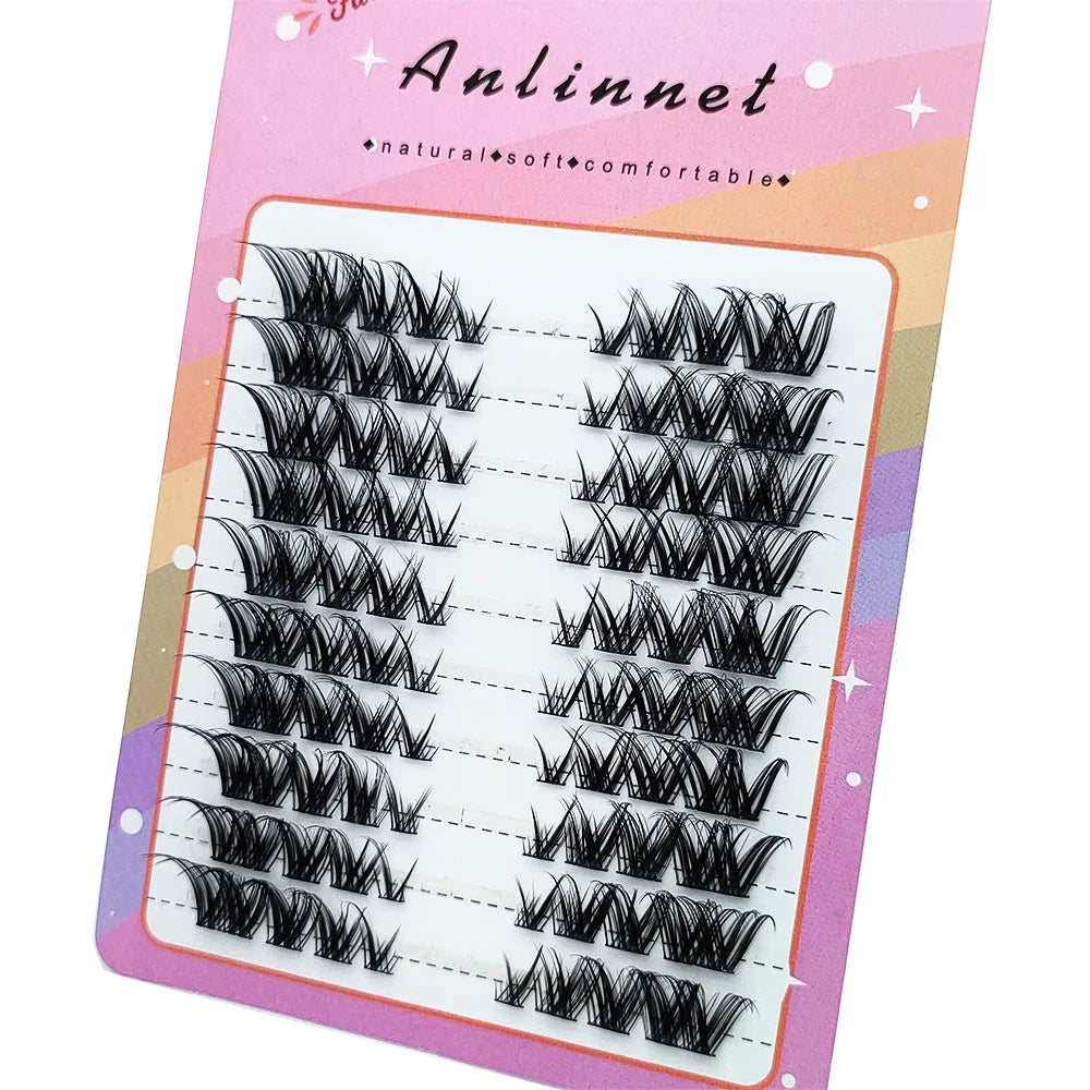 Fox False Eyelashes 1 box 80 Bundles Mink Eyelashes Extension Natural Volume Faux Eyelashes 3D Russian 8-13mm Mix Lashes Makeup