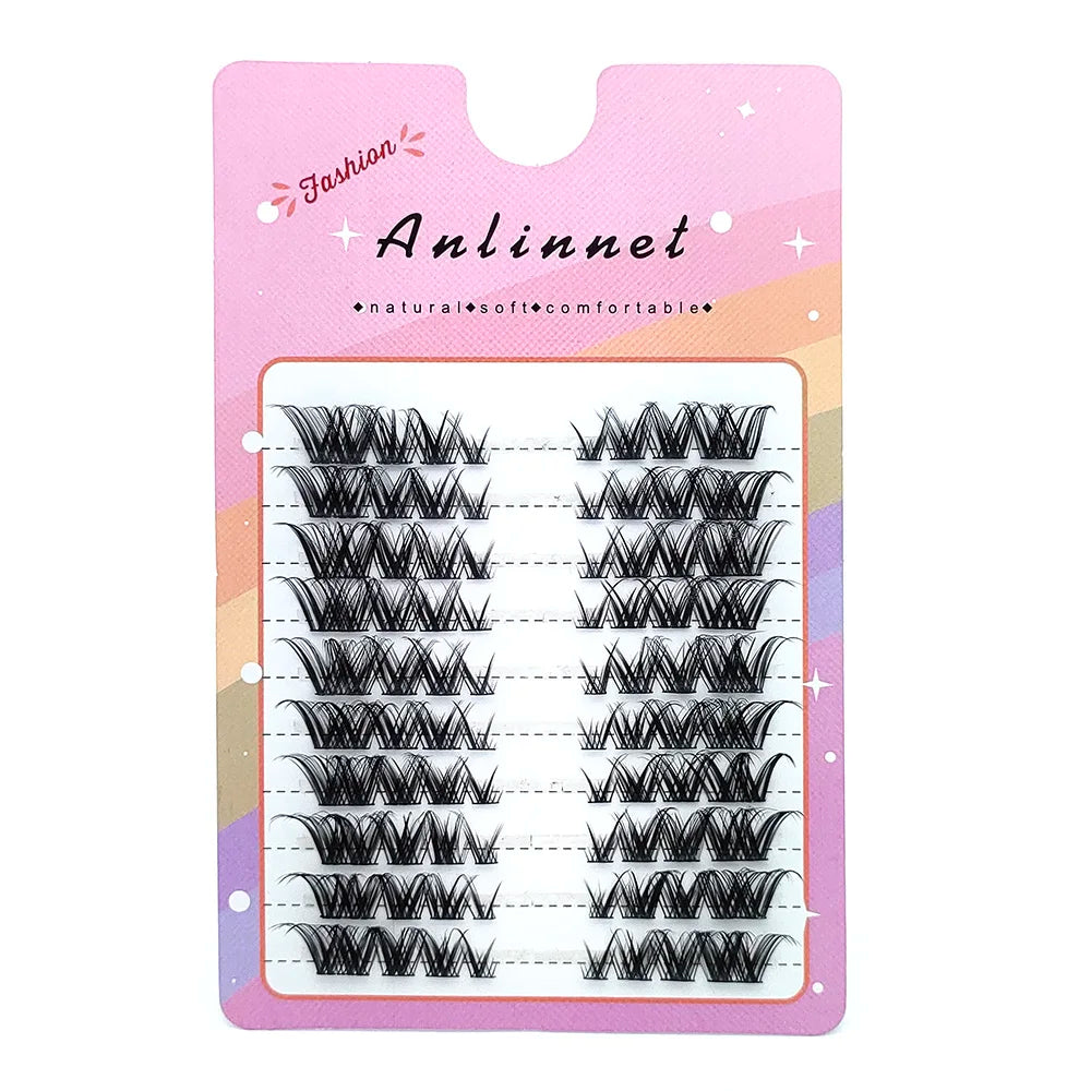Fox False Eyelashes 1 box 80 Bundles Mink Eyelashes Extension Natural Volume Faux Eyelashes 3D Russian 8-13mm Mix Lashes Makeup