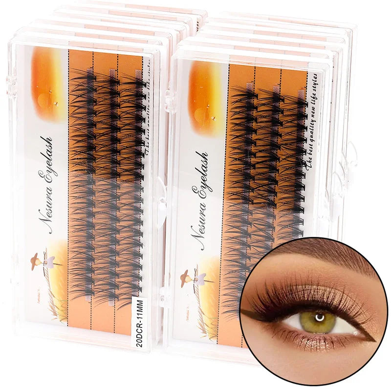 60/200/280 Bundles Eyelash Extension Natural Russian Volume Faux Cils Eyelashes Individual 10-100D Cluster False Lashes Makeups
