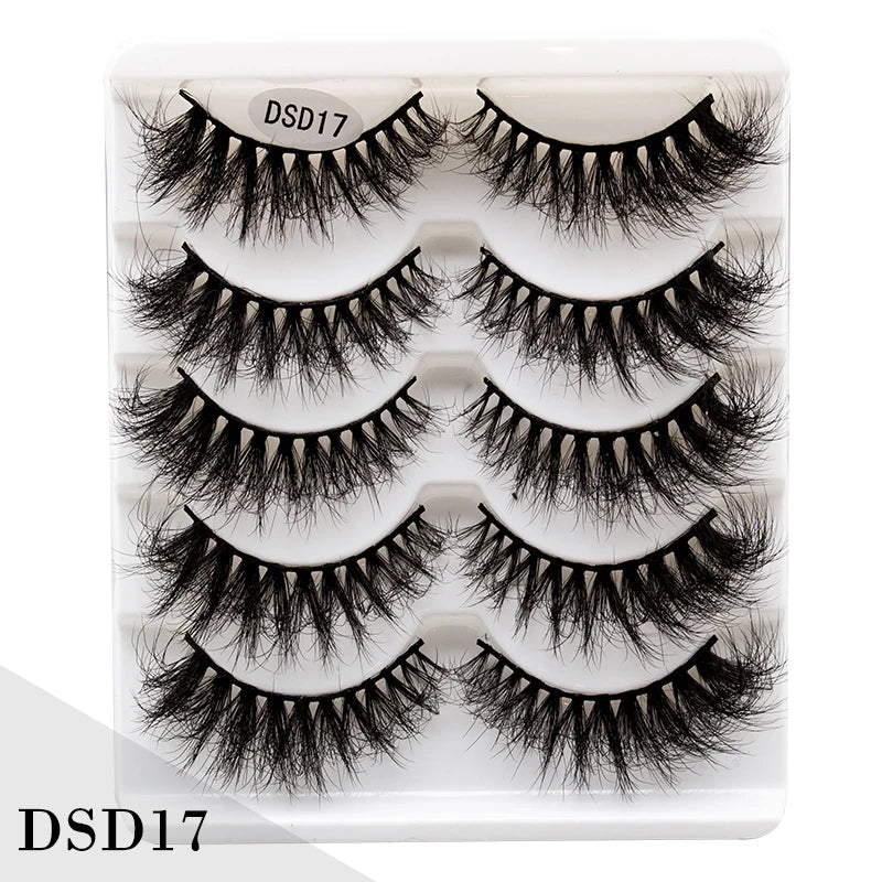 New 5/10Pairs 3D Mink Lashes Natural Mink False Eyelashes Dramatic Volume Fake Eyelash Extension Faux Cils Wholesale Makeup Tool