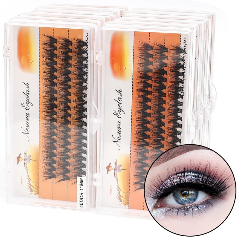 60/200/280 Bundles Eyelash Extension Natural Russian Volume Faux Cils Eyelashes Individual 10-100D Cluster False Lashes Makeups