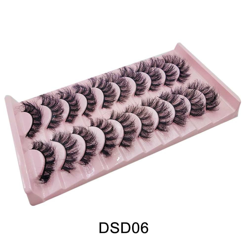 New 5/10Pairs 3D Mink Lashes Natural Mink False Eyelashes Dramatic Volume Fake Eyelash Extension Faux Cils Wholesale Makeup Tool