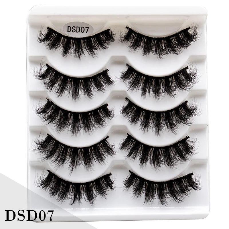 New 5/10Pairs 3D Mink Lashes Natural Mink False Eyelashes Dramatic Volume Fake Eyelash Extension Faux Cils Wholesale Makeup Tool