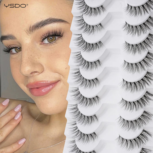 YSDO Manga False Lashes Natural Long Eyelash Extension Flyffy Wispy 3D Mink Full Lashes Natural Makeup faux Cils maquiagem