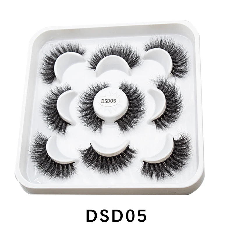 New 5/10Pairs 3D Mink Lashes Natural Mink False Eyelashes Dramatic Volume Fake Eyelash Extension Faux Cils Wholesale Makeup Tool