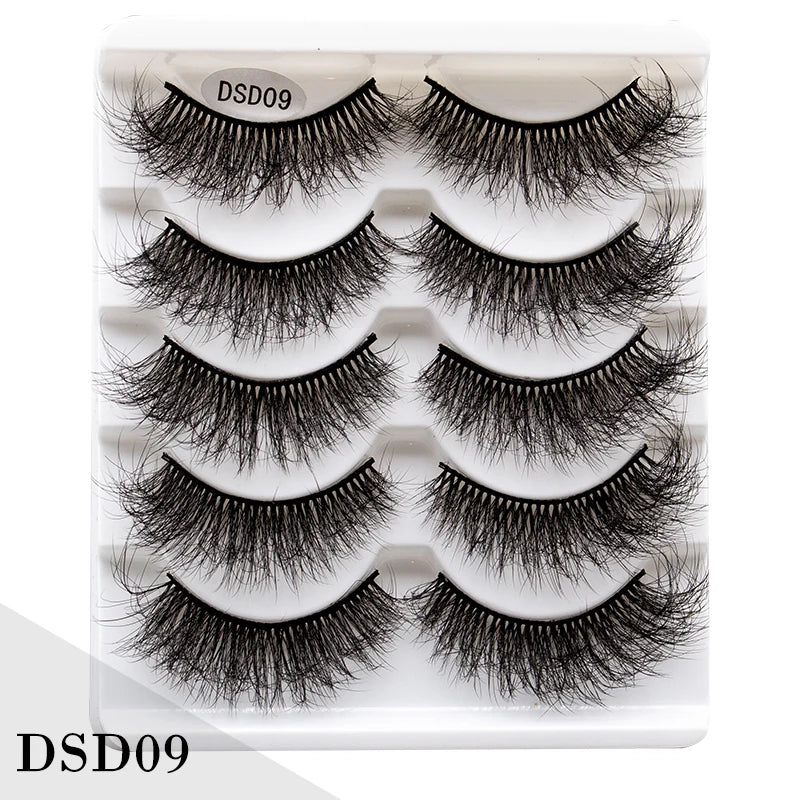 New 5/10Pairs 3D Mink Lashes Natural Mink False Eyelashes Dramatic Volume Fake Eyelash Extension Faux Cils Wholesale Makeup Tool