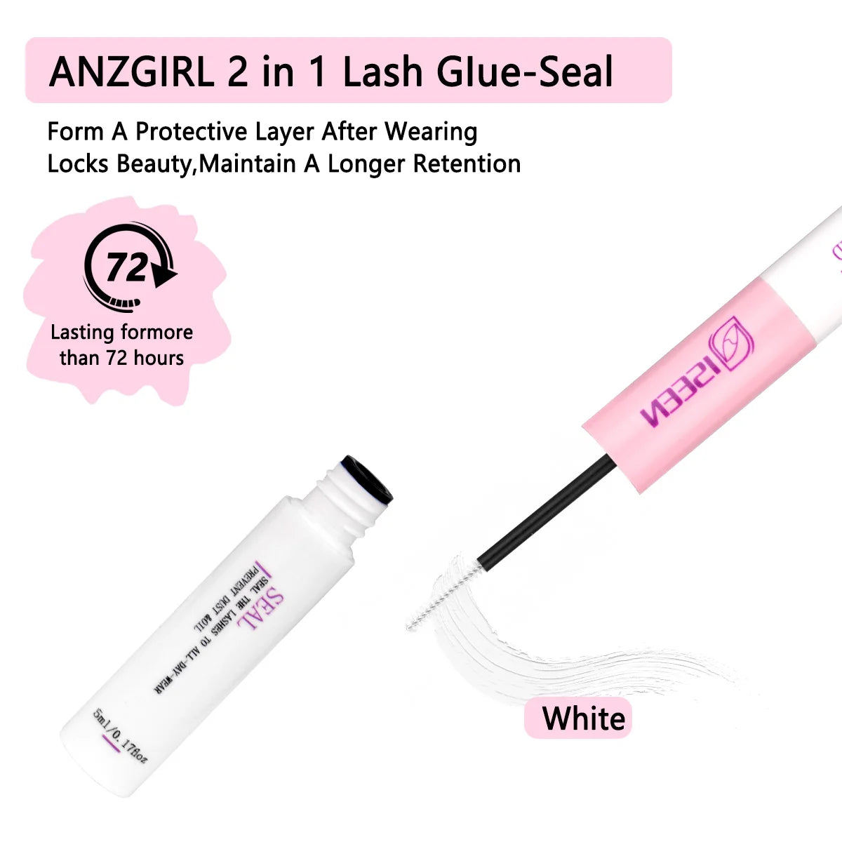 Lash Bond and Seal Waterproof for Lash Clusters Super Hold Long-Lasting Non-Irritating Eyelash Glue for DIY at Home