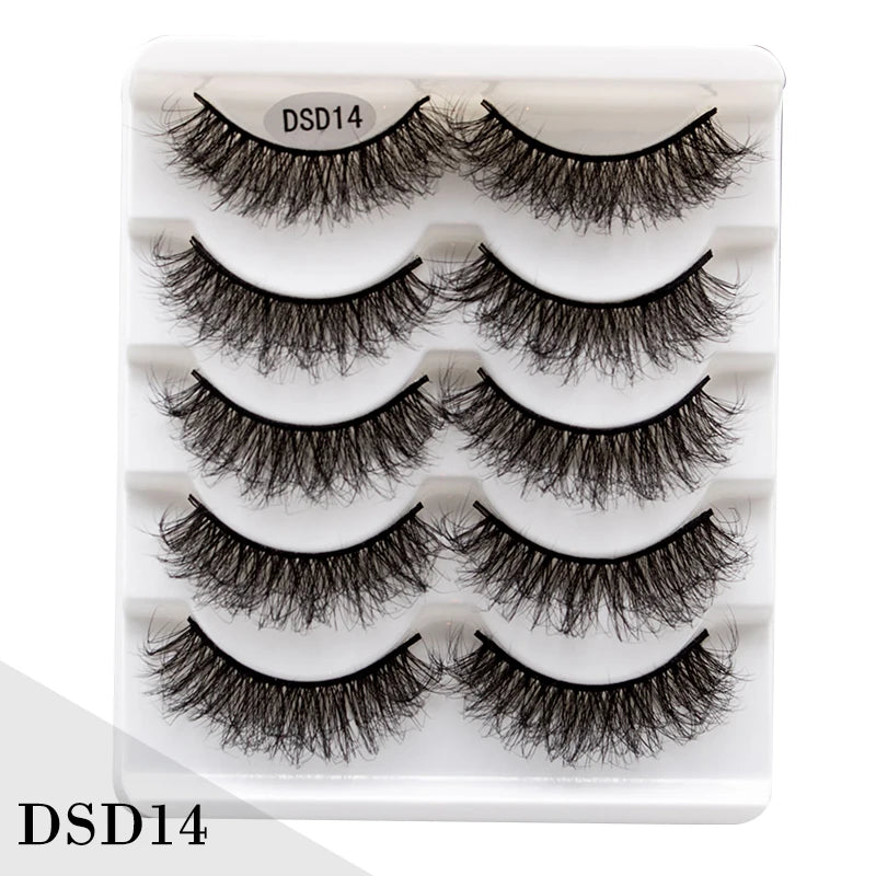 New 5/10Pairs 3D Mink Lashes Natural Mink False Eyelashes Dramatic Volume Fake Eyelash Extension Faux Cils Wholesale Makeup Tool