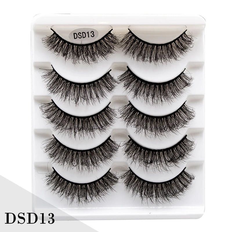 New 5/10Pairs 3D Mink Lashes Natural Mink False Eyelashes Dramatic Volume Fake Eyelash Extension Faux Cils Wholesale Makeup Tool