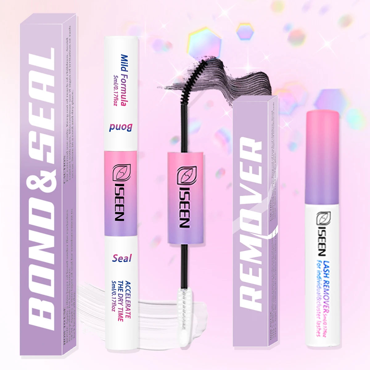 Lash Cluster Glue Lash Bond and Seal Waterproof Bond & Seal Eyelash Glue 10ml for Clusters Eyelash Adhesive Black Long-Lasting