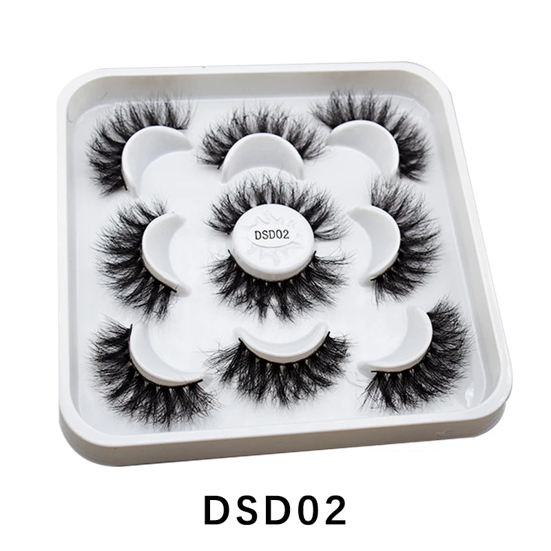 New 5/10Pairs 3D Mink Lashes Natural Mink False Eyelashes Dramatic Volume Fake Eyelash Extension Faux Cils Wholesale Makeup Tool