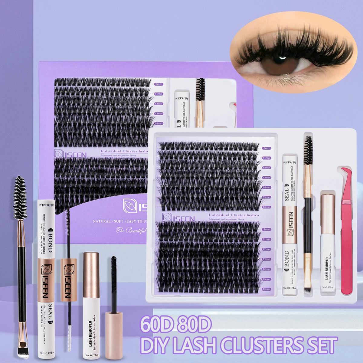 Individual Lashes Cluster C Curl Mix Lash Clusters 3D Wispy DIY Eyelash Extension Resuable Natural Lashes Eyelash Book